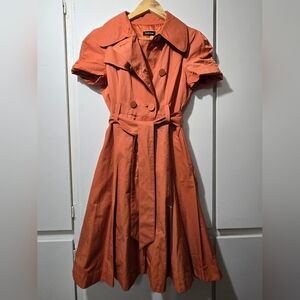 Bebe Elegant Orange Double-Breasted Dress